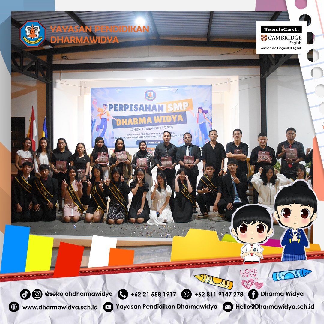 Pelepasan dan Promt Nite Siswa Kelas Akhir SMP Dharma Widya Tahun Ajaran 2024-2025
